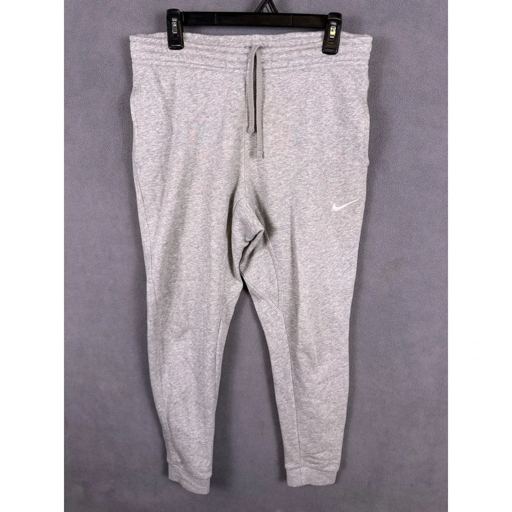 Nike Mens M Gray Joggers Gym Workout Swoosh‎ Club Fleece Sweatpants